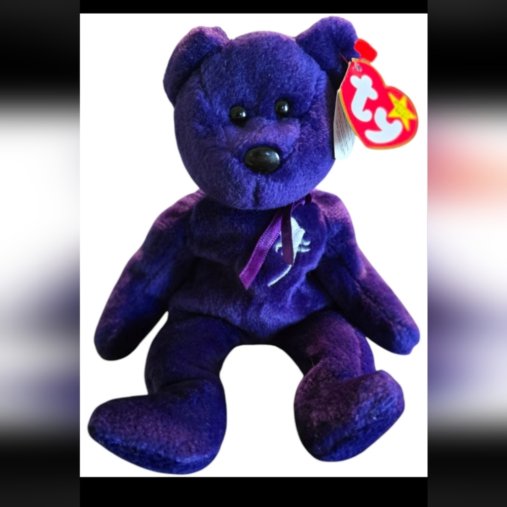 1997 TY Purple Princess Beany Baby Bear